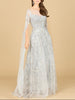 Lace Gown with Cape Sleeves, Sweetheart Neckline | 29300