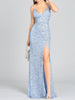 Beaded V Neck Dress with Slit | 29310