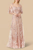 Cape Sleeve Lace Modest Gown