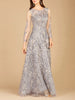 High Neck, Long Sleeve Ball Gown