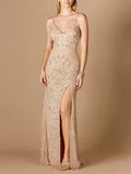 Beaded Tank Dress with Slit  - OUTLET