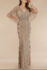 Lara 29397 - Cape Sleeve V-Neck Beaded Gown  - OUTLET