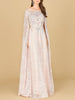 Lace Gown with Dramatic Cape Sleeves | Lara 29454