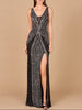 Lara 29499 - Embellished Long Dress with Thigh High Slit
