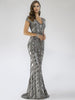 Lara 29540 - Body Con Beaded Silver Petite Dress