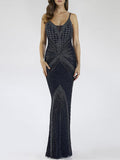 Lara 29595 - Spaghetti Strap Navy Dress