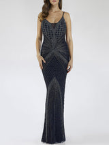 Lara 29595 - Spaghetti Strap Navy Dress