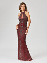 Halter Neck Dress with Keyhole