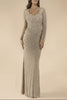 Lara 29602 - V Neck Beaded Long Sleeve Dress