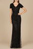 Lara 29606 - Closed Back, Cap Sleeve Dress