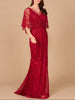 Lara 29673 - Cape Sleeve Mermaid Gown