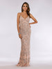Lara 29744 - Spaghetti Strap Beaded Dress