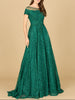 Sheer Off Shoulder Ball Gown | Lara 29765