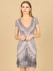 Lara Brooklyn Beaded Fitted Short Dress with Open Back | 29889