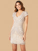 Lara Brooklyn Beaded Fitted Short Dress with Open Back | 29889
