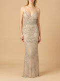 Body Con V-neck Beaded Dress | Lara 29904