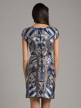 Lara 29909 - Beaded, V-neck Mini Dress