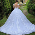 Vintage Lace Wedding Dress - White Bridal Gown with Elegant Lace Detail