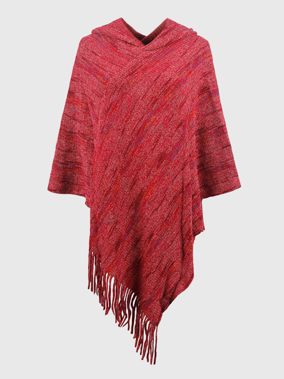 Monah Paloma 100% Polyester Pretty-n-Plush Fringe Hem Hooded Poncho (Multicolor)