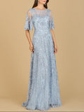 Lara 33277 - Cape Sleeve Mother's Gown