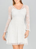 Lara Eliza Beaded A-line Bell Sleeve Bridal Short Dress