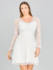 Lara Eliza Beaded A-line Bell Sleeve Bridal Short Dress