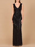 Lara 33552 - Fitted Dress With Tonal Beading