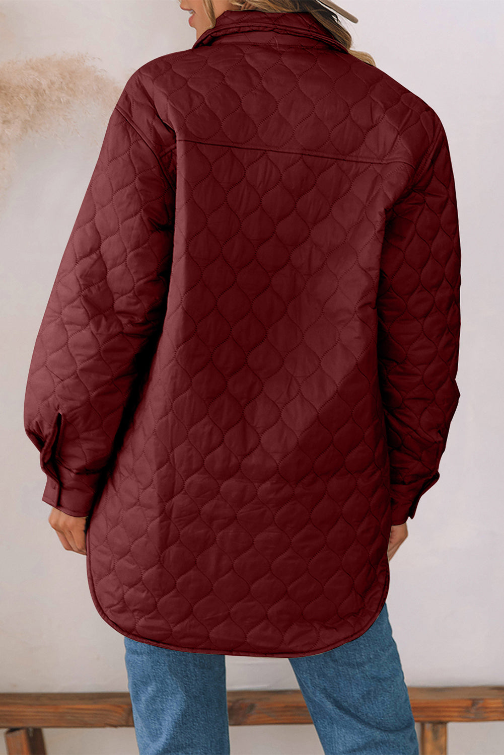 Our Best 100% Nylon Snap Down Collared Cushy Comfort Quilted Detail Winter Coat (Multicolor)