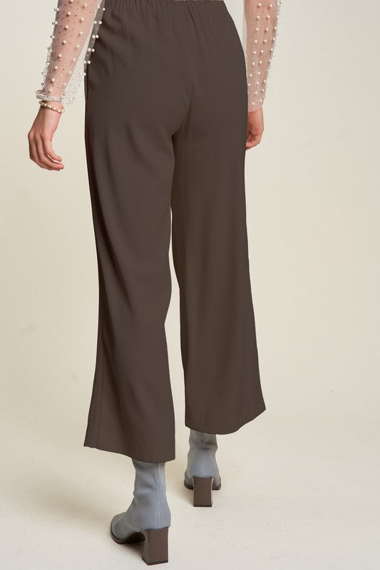 Davi & Dani Wide Leg Mid-Rise Pants