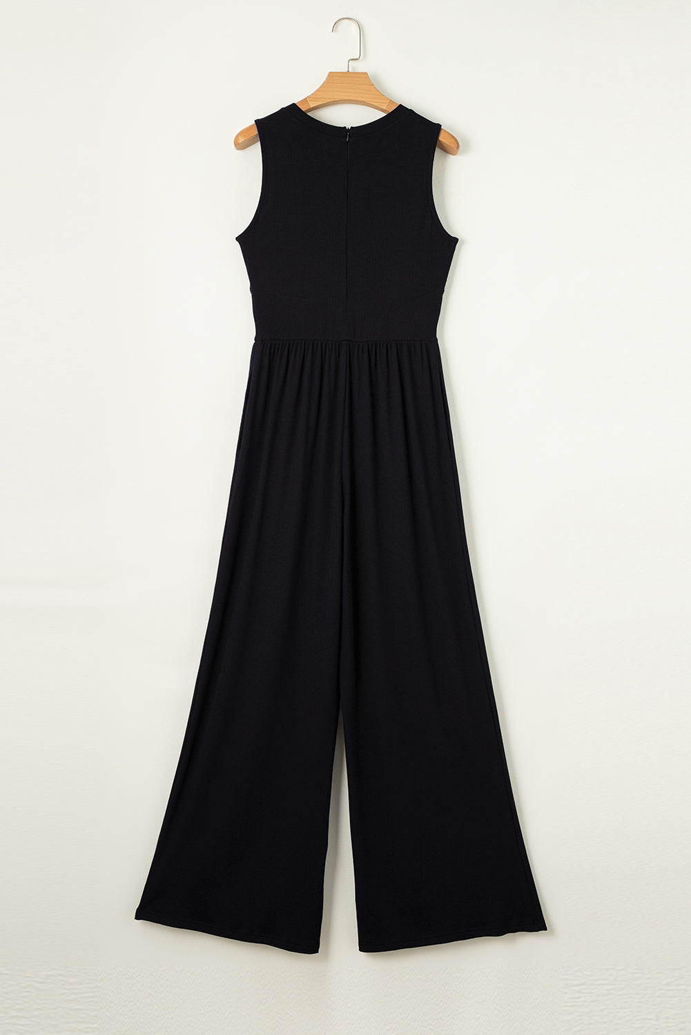 Our Best Polyester Blend Round Neck Sleeveless Inset Detail Jumpsuit (Multicolor)