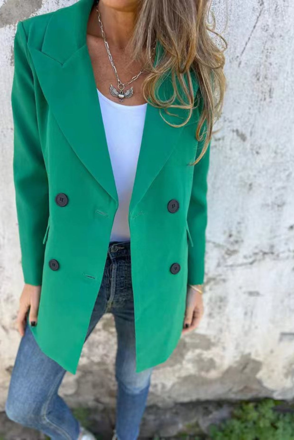 Full Size Collared Neck Long Sleeve Blazer