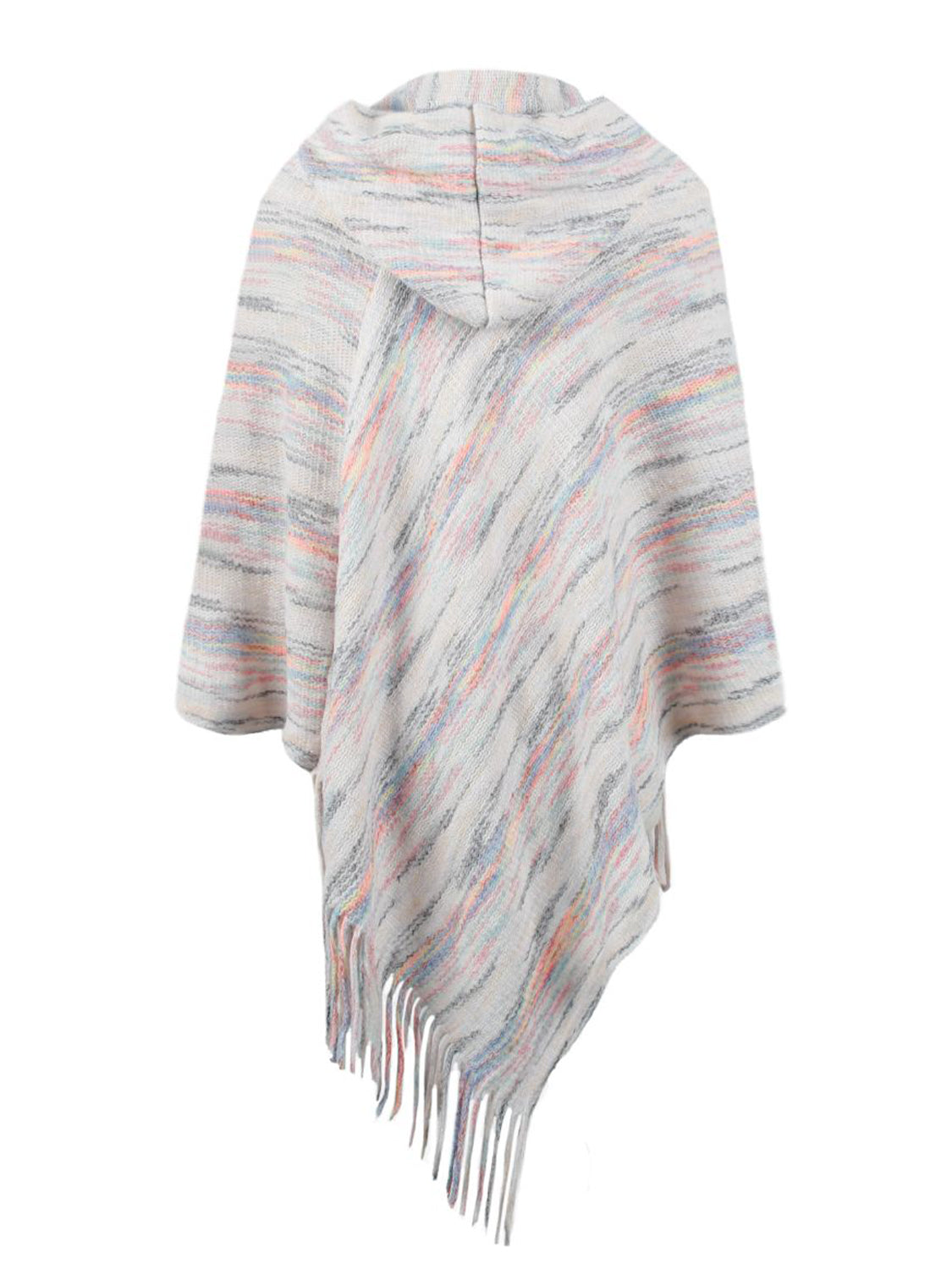 Monah Paloma 100% Polyester Pretty-n-Plush Fringe Hem Hooded Poncho (Multicolor)