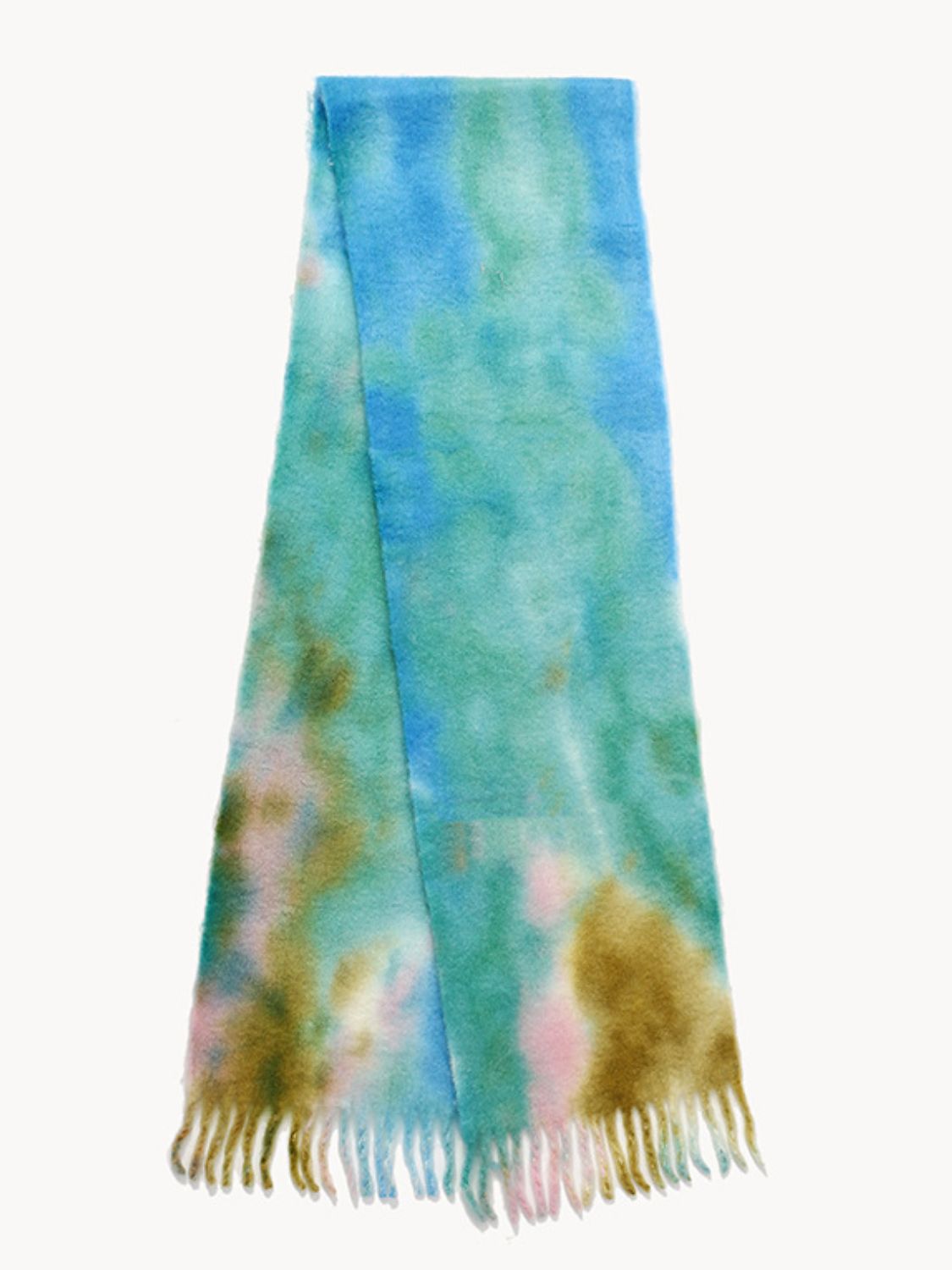 Tyra Tye-dye 100% Polyester Fringe Detail Tie-Dye Surplus Scarf (Multicolor)