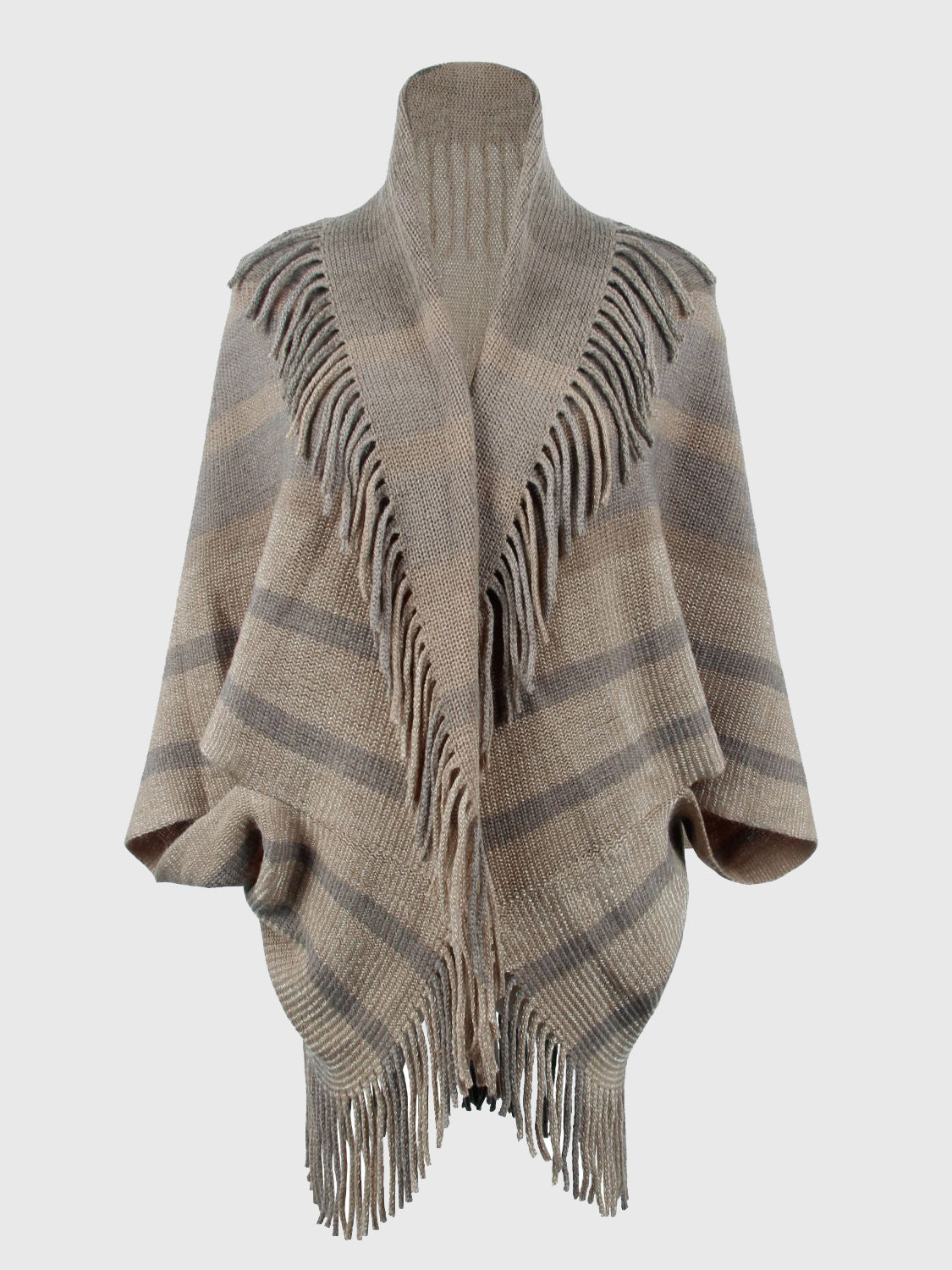 Monah Paloma 100% Polyester Pretty-n-Plush Fringe Detail Open Front Poncho (Multicolor)