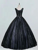 Black v neck lace applique prom dress ball gown pleated long evening dress gown floor length wedding gown
