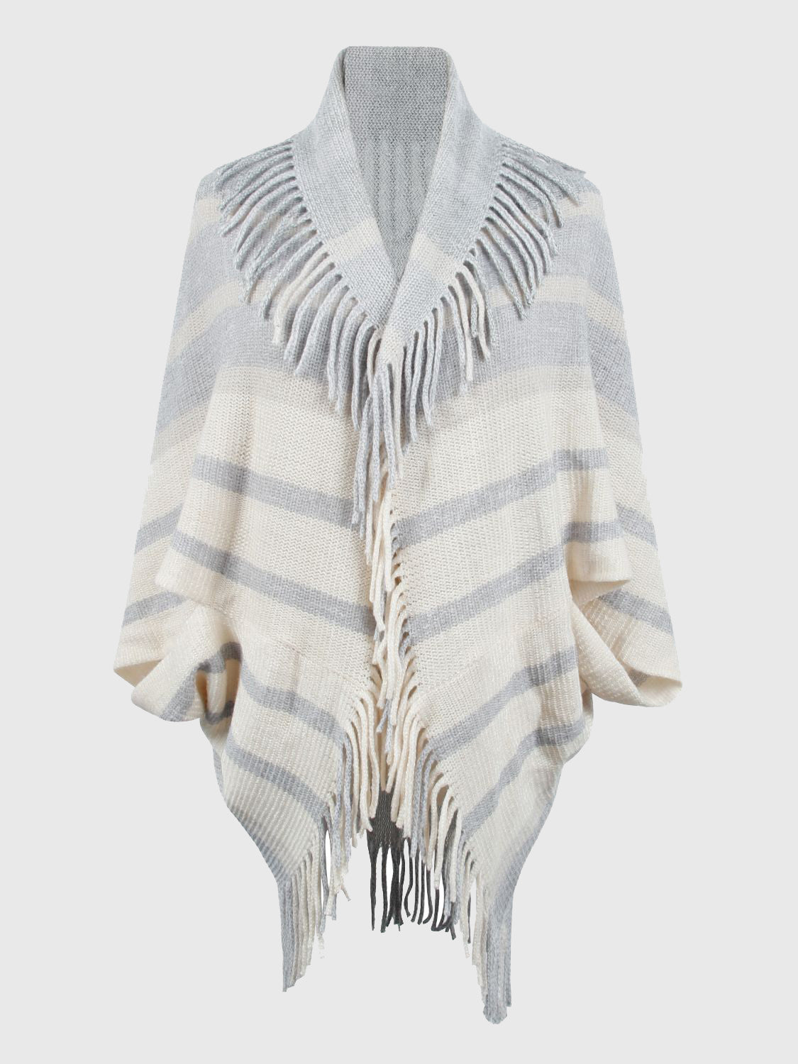 Monah Paloma 100% Polyester Pretty-n-Plush Fringe Detail Open Front Poncho (Multicolor)