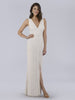 Lara Brand Beaded Faux-Wrap V-Neck Bridal Gown