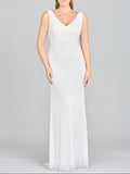 Lara Erika Beaded Draped Cowl Back V-Neck Wedding Dress