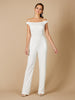 Lara Gabby Beaded Off-the-Shoulder Bridal Jumpsuit