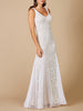 Lara Greta Beaded V-Neck Tulle Wedding Dress with Contrast Lining