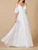 Lara Giana Beaded Cold-Shoulder Wedding Dress