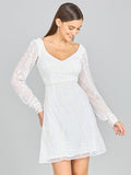 V-Neck, Long Sleeve Bridal Cocktail Dress