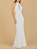 Halter Neck Dress with Keyhole