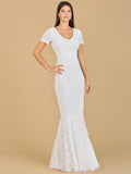 Cap Sleeve Beaded Wedding Gown