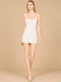 Sequin Cowl Neck Bridal Mini Dress