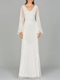 Cape Sleeve Beaded Bridal Gown