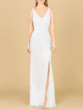 Beaded Bridal Gown with Lace Up Back