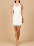 Beaded Bridal Short Dress with Fringe