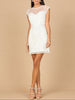 Beaded Bridal Short Dress with Cap Sleeves