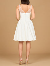Illusion Neck Bridal Midi Dress